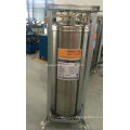 DOT Standard 175L Vertical Welded Insulated Dewar Flask Cryogenic Cylinder for Lar Storage Cylinder with Wheel